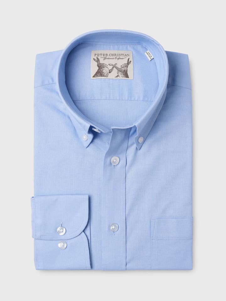 Men's Blue Cotton Oxford Shirt