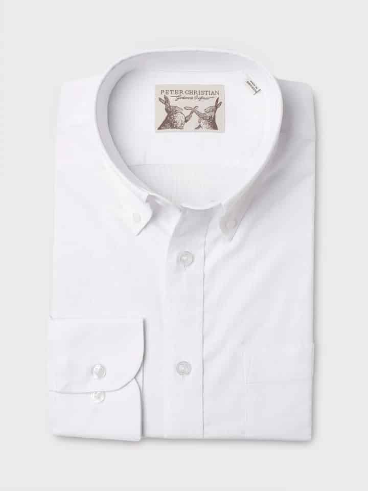 Men's White Cotton Oxford Shirt