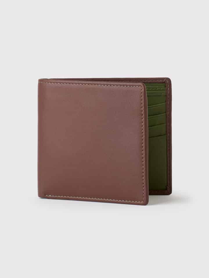 Brown Two Colour Nappa Leather Wallet