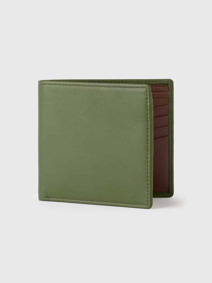 Green Two Colour Nappa Leather Wallet Inside