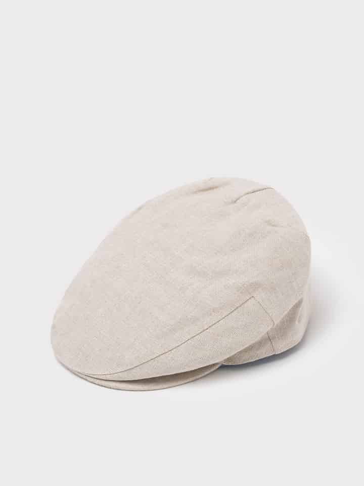 Men's Stone Irish Linen Flat Cap