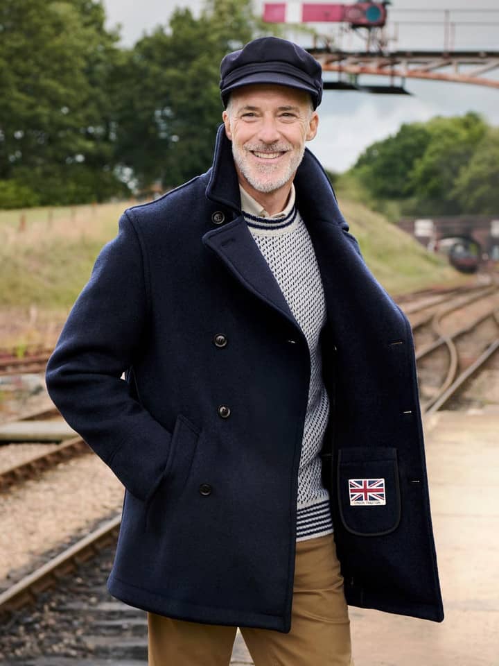 Men's Navy  Wool Portside Peacoat
