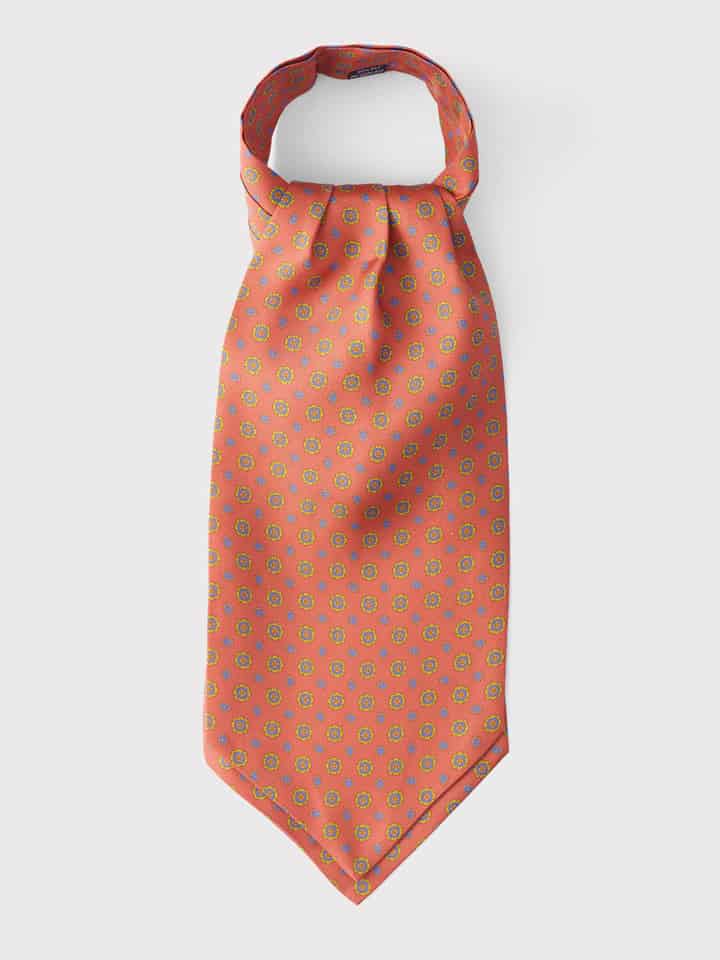 Rust Orange Silk Foulard Cravat