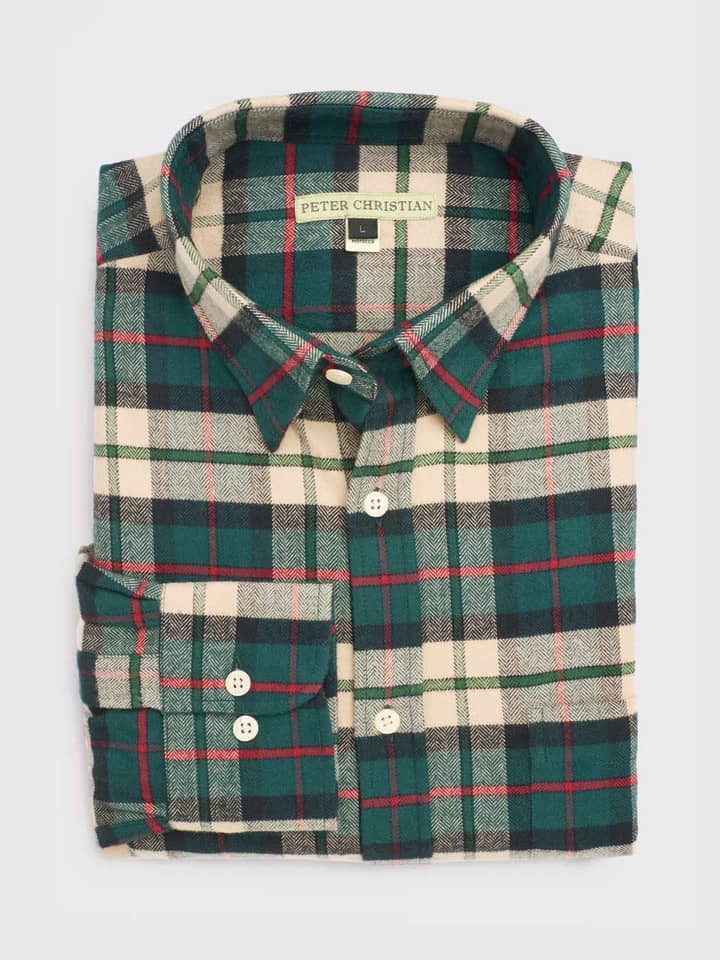 Men's Green Flannel Check Shirt