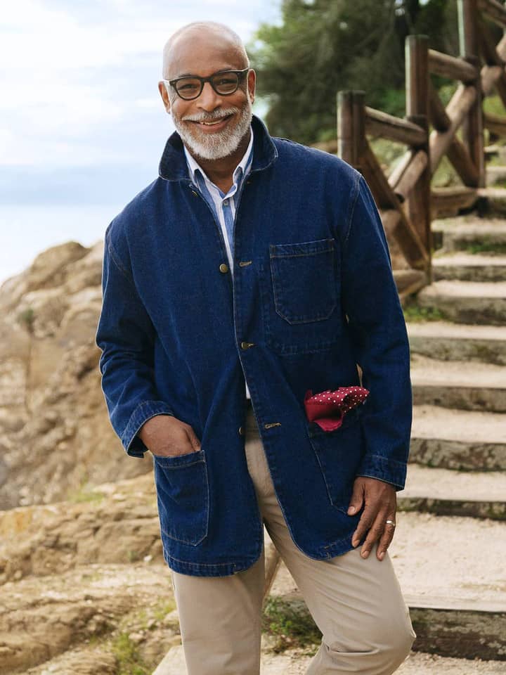 Model mens Denim Chore Jacket