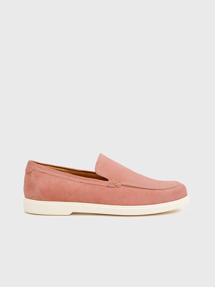 Pink Suede Tuscany Loake Loafer - Side