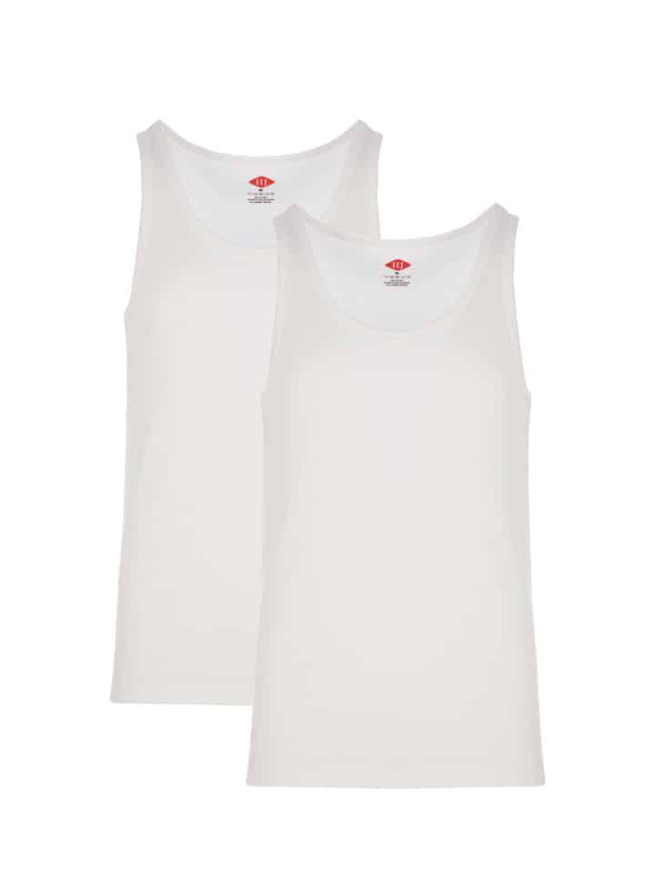 White HJ Hall Cotton Stretch Sleeveless Vest Pack