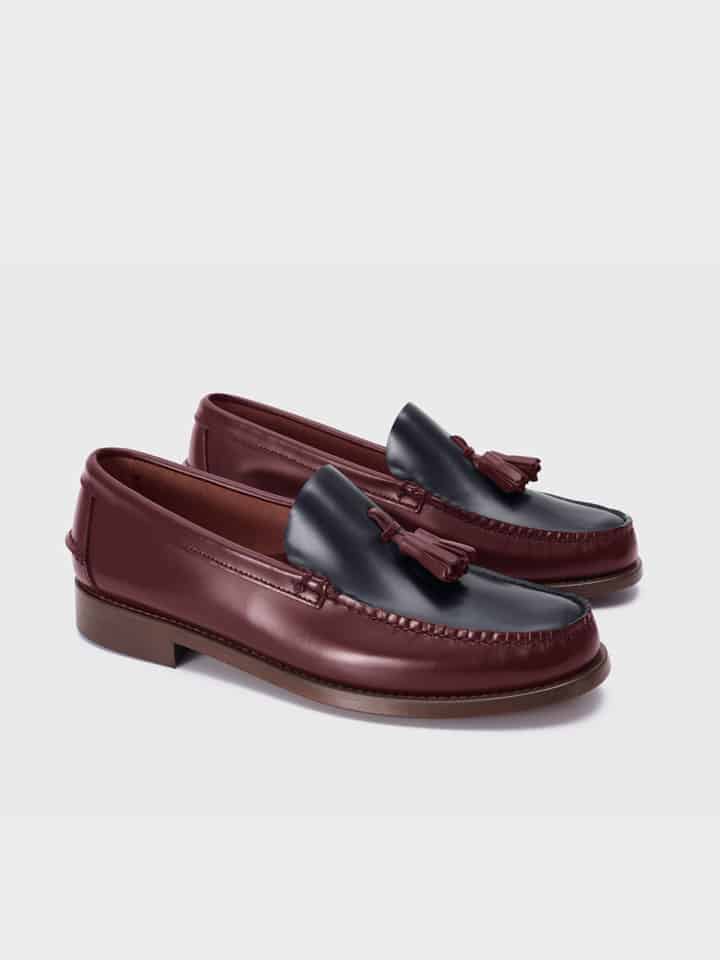 Oxblood & Navy Tasselled Loafers