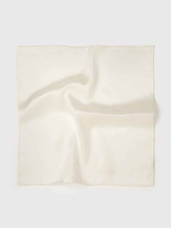 Cream 100% Silk Pocket Square