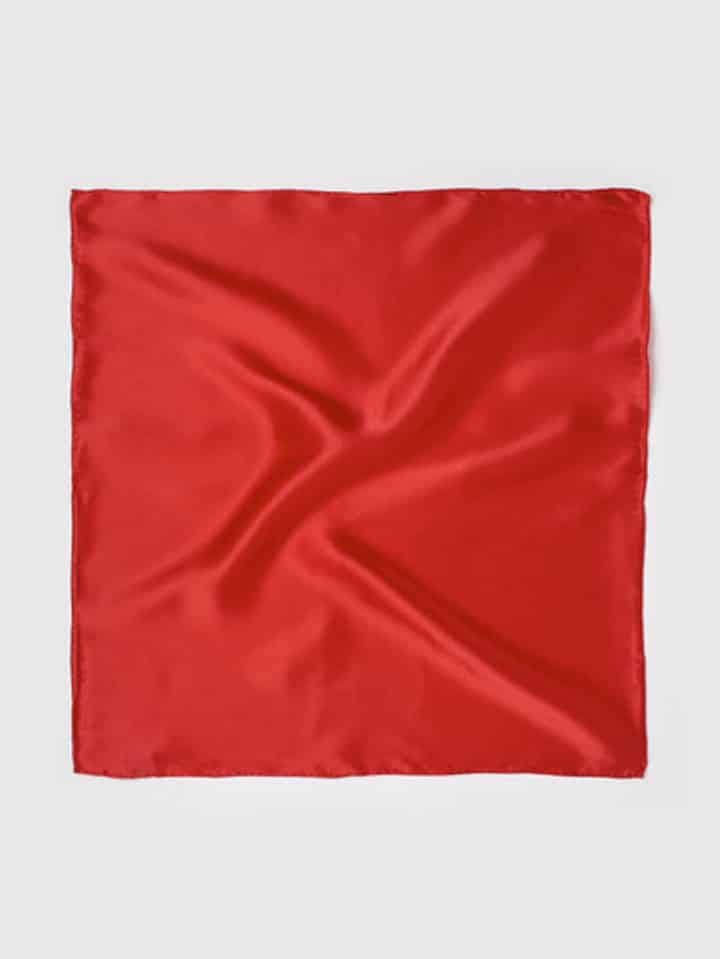 Red 100% Silk Pocket Square