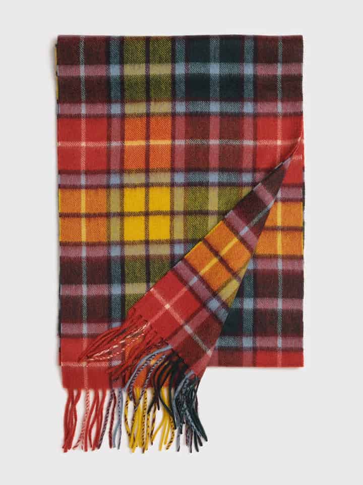 Multi-coloured 100% Cashmere Scarf Folded