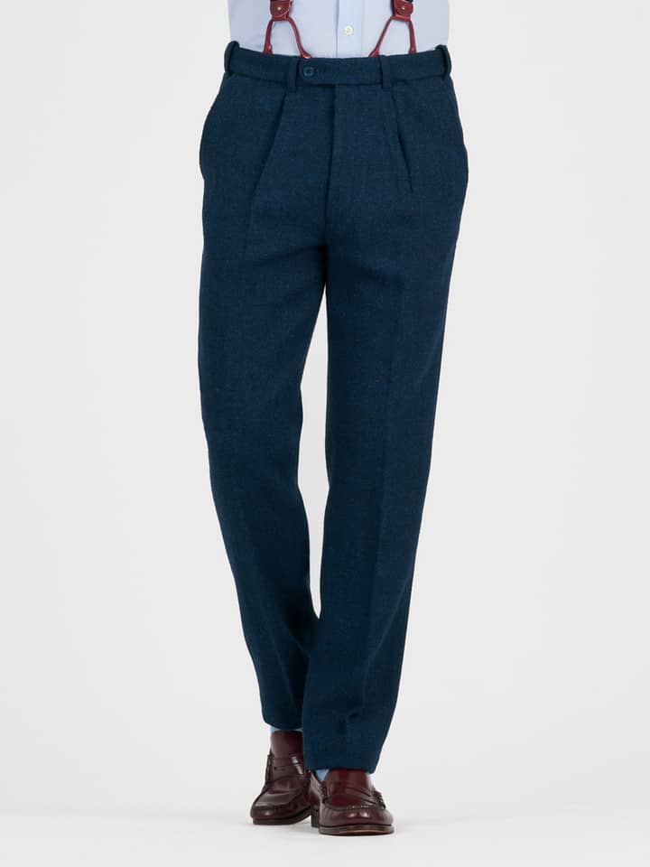 Navy Harris Tweed Trousers