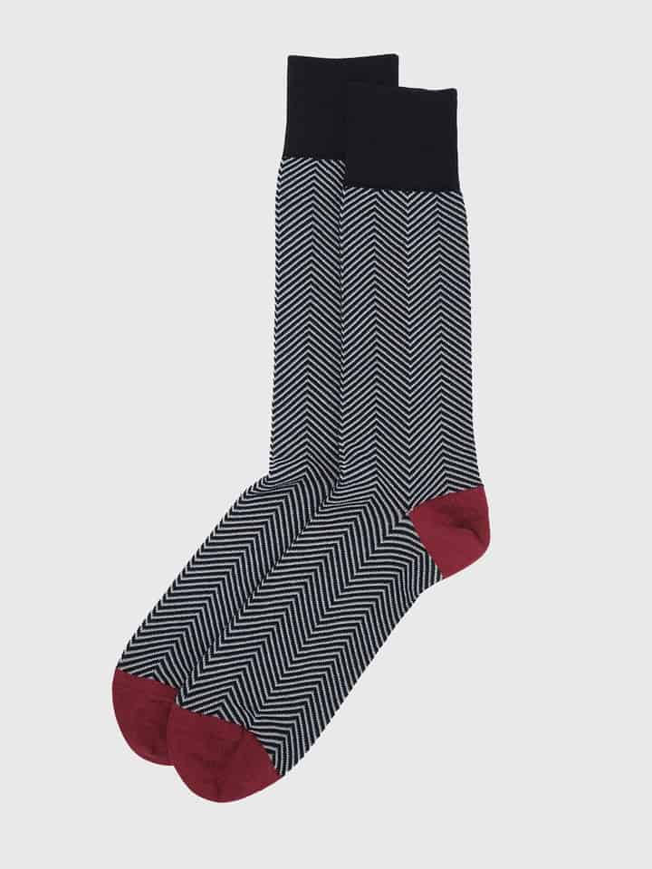 Mens Black Lux Taylor Patterned Socks