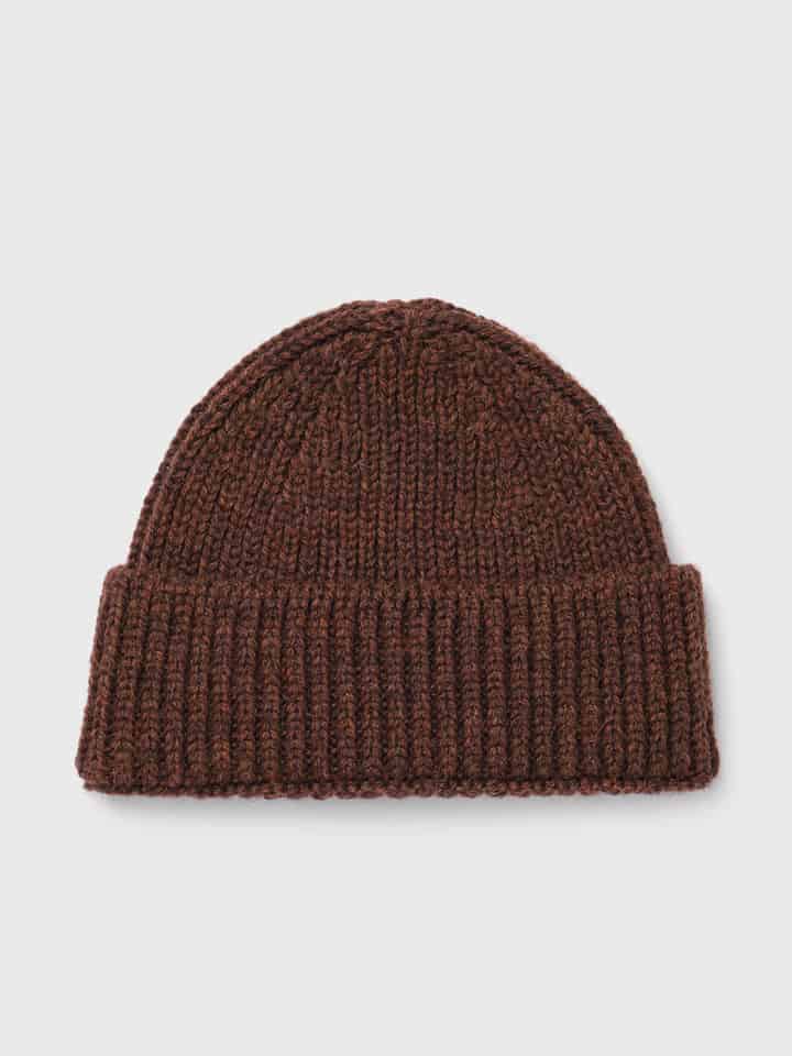 Mens Earth British Wool Beanie Hat Flat