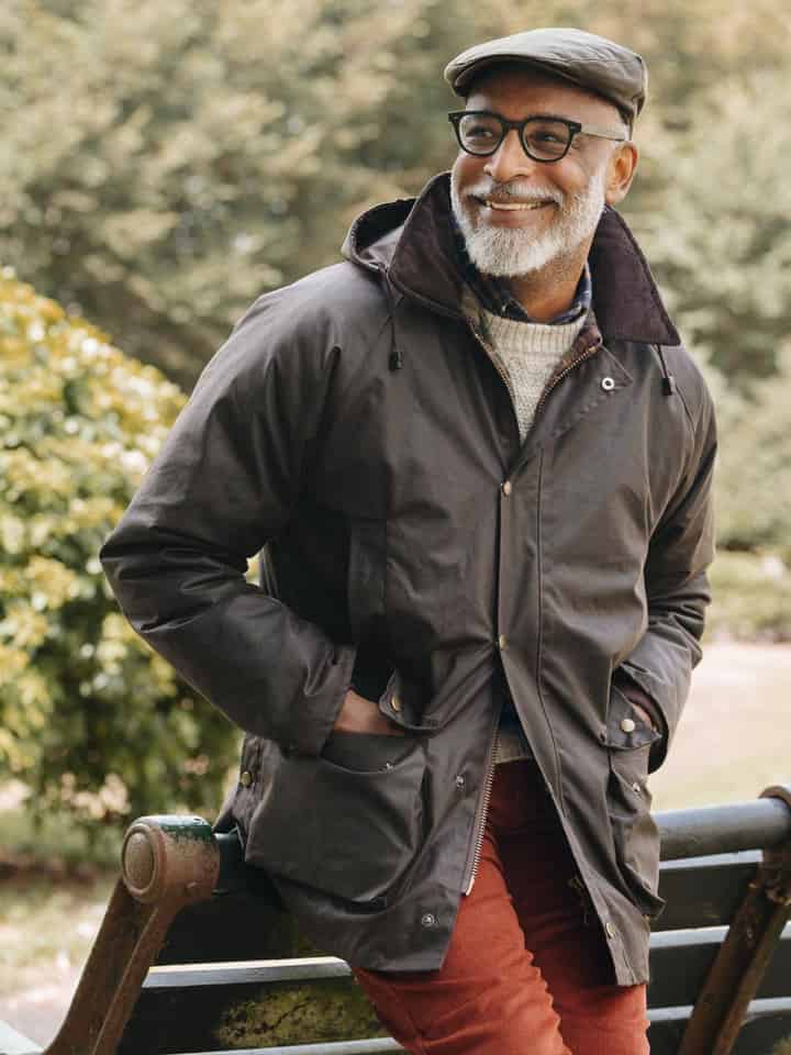 Model wears Waxed Cotton Jacket