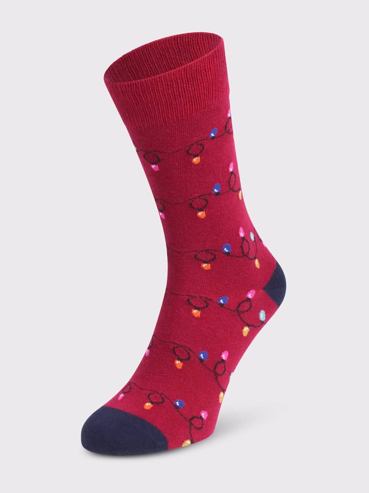 Red Christmas Lights Socks