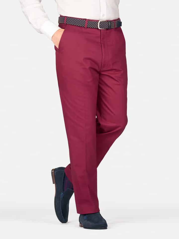 Mens Morello Flat Front Chinos on Model