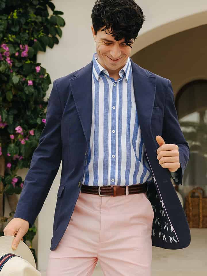 Navy Canvas Blazer