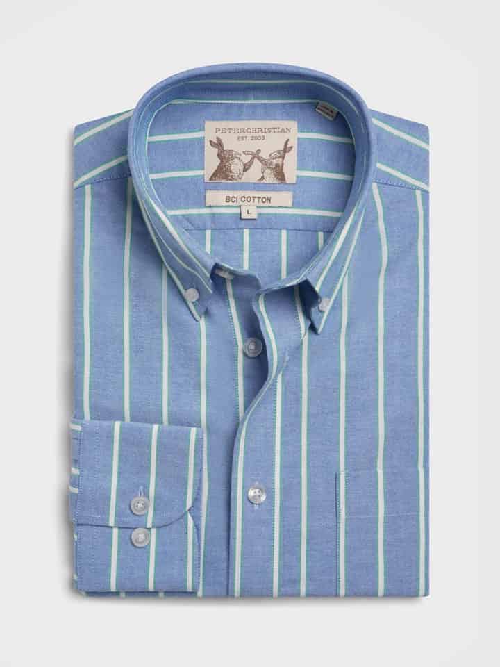 Blue/Green Cotton Oxford Shirt
