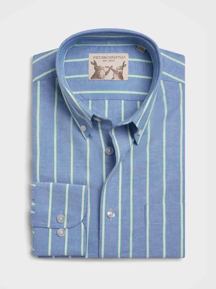 Blue/Green Cotton Oxford Shirt