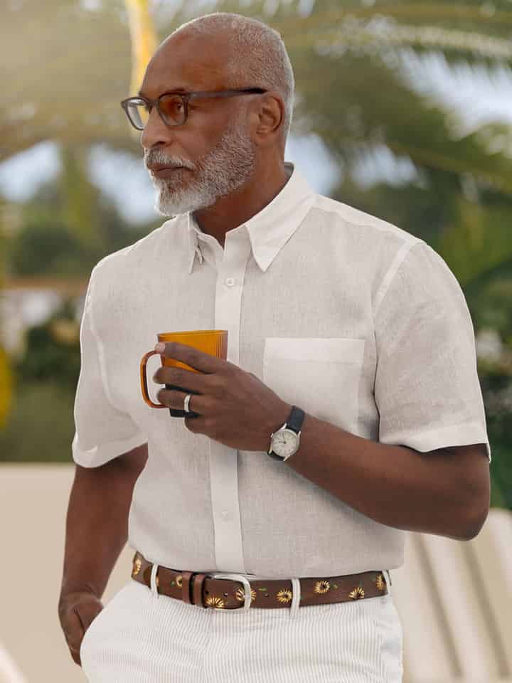 Natural Short Sleeve Linen Shirt