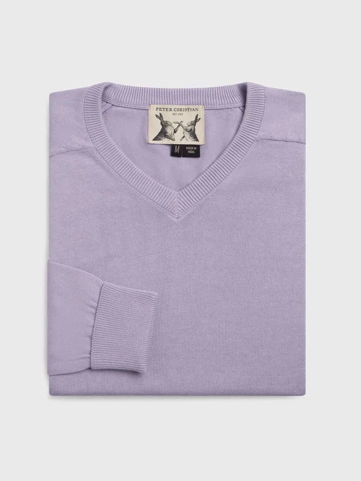 Lilac cotton v neck