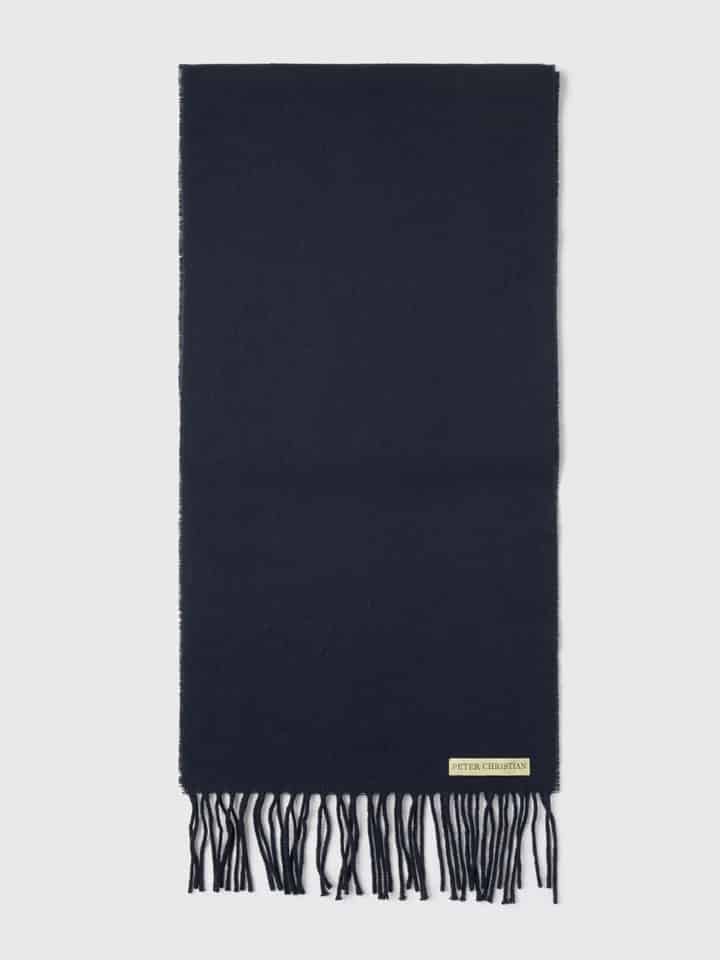 Navy 100% Lambswool Scarf