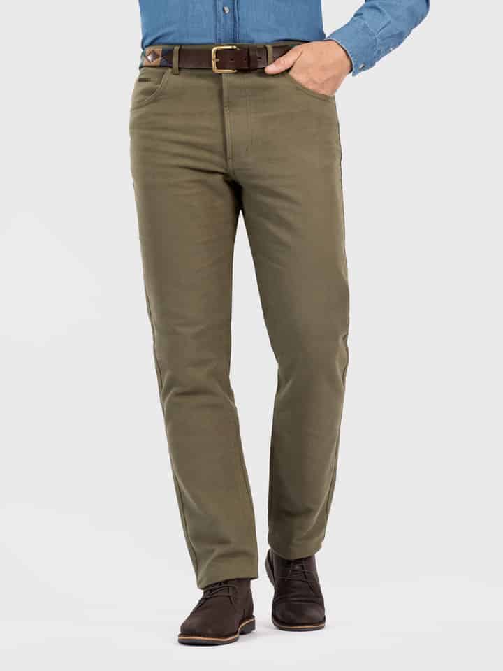 Men's Green Moleskin Jeans