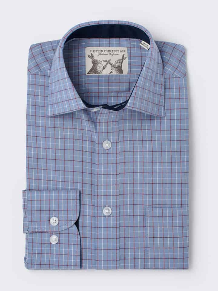 Men's Blue Colourful Tattersall Check Cotton Shirt