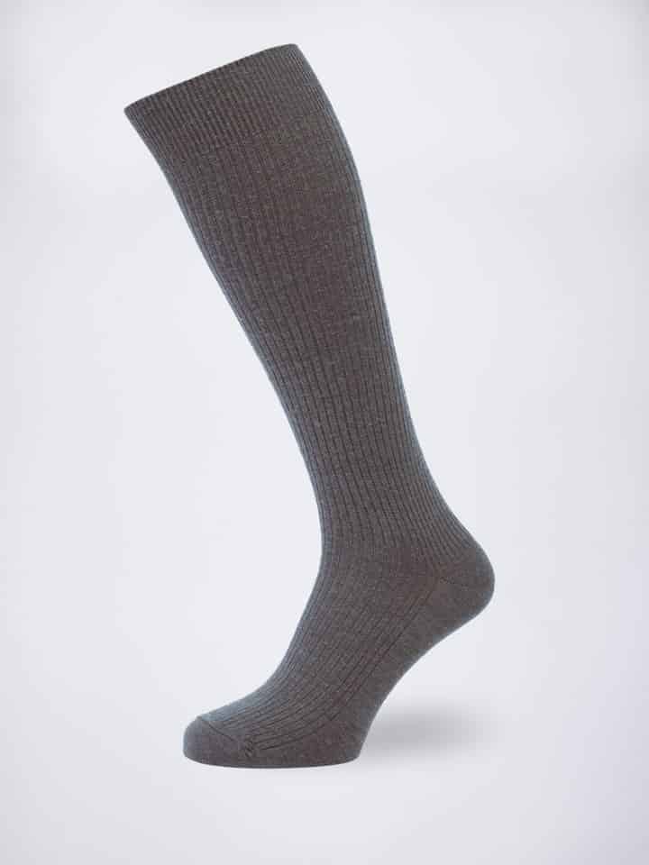 Grey HJ Knee High Wool Rich Socks