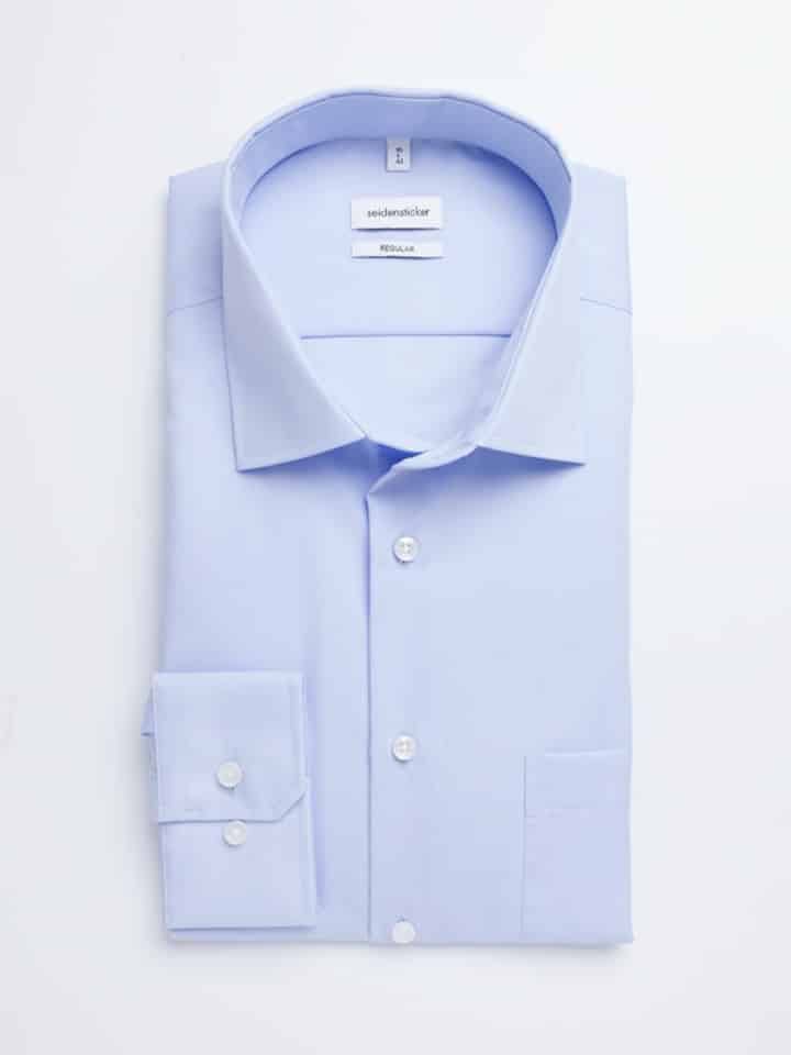 Seidensticker Light Sky Blue Long Sleeve Non-Iron Cotton Shirt